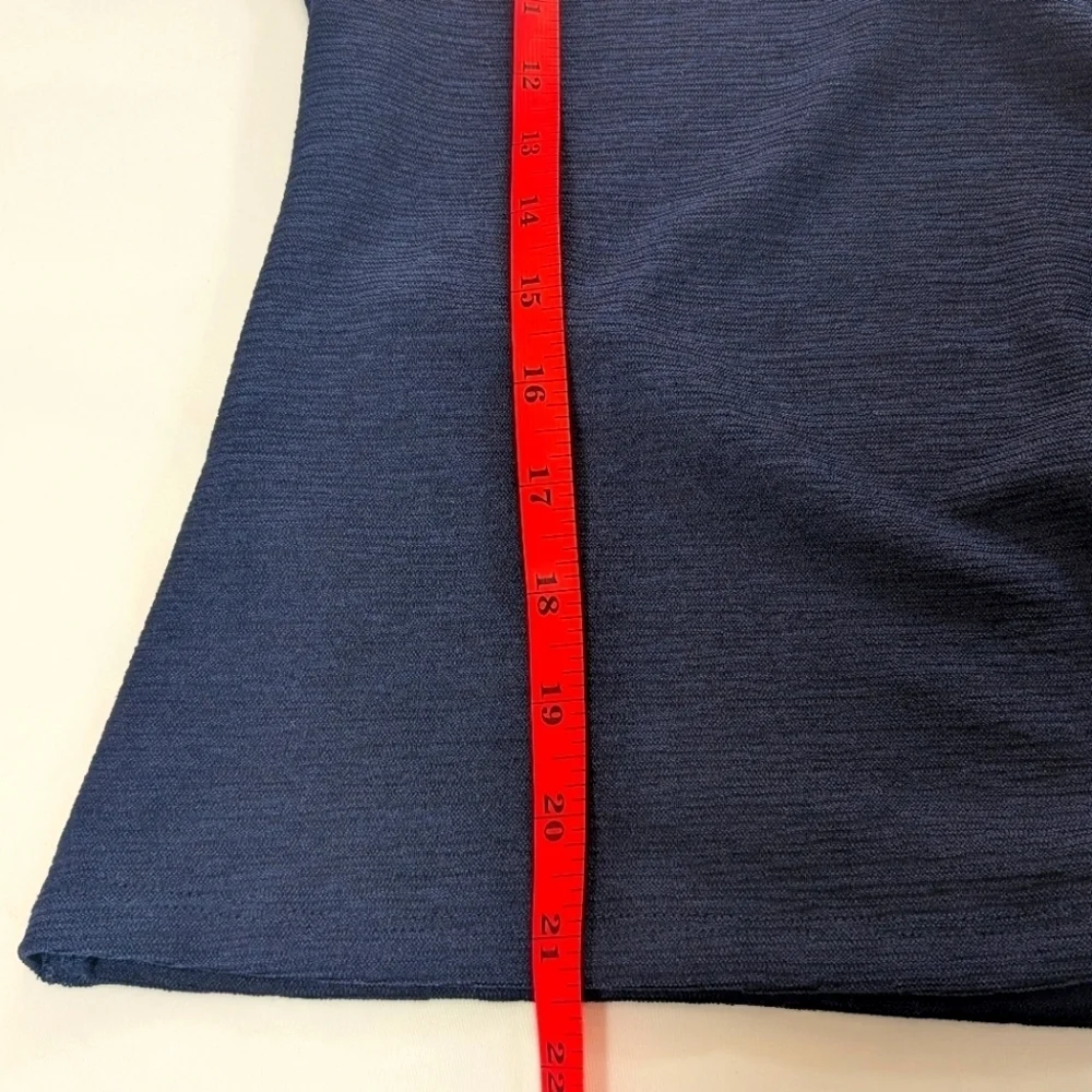 Michael Michael Kors V-Neck Waist Tie Elegant Navy Faux Wrap Blue Top Size Small